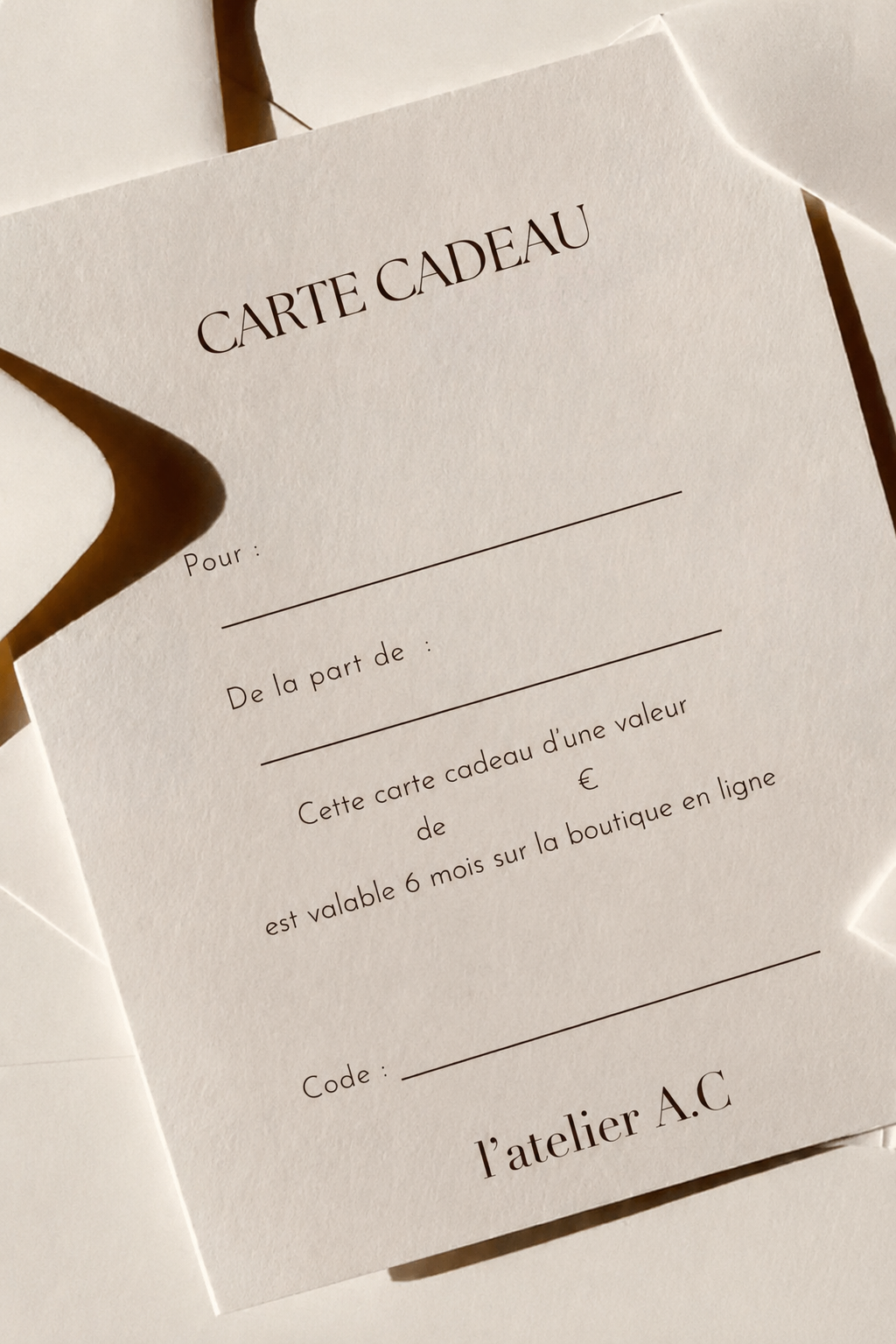 E-Carte cadeau