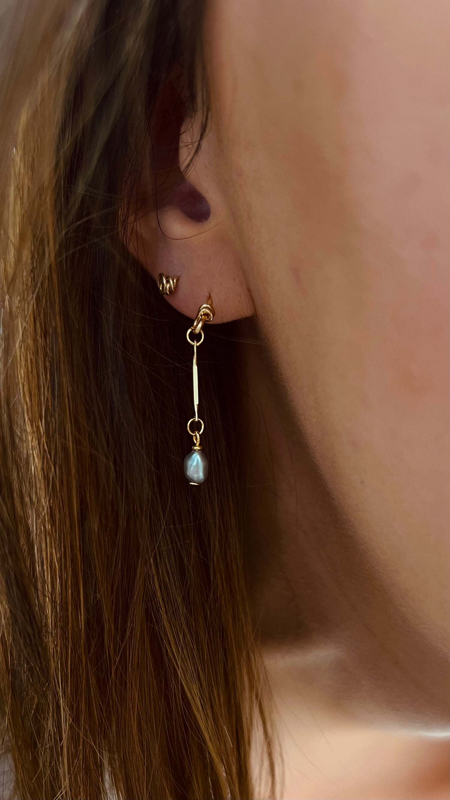 Boucles Iris perle grise
