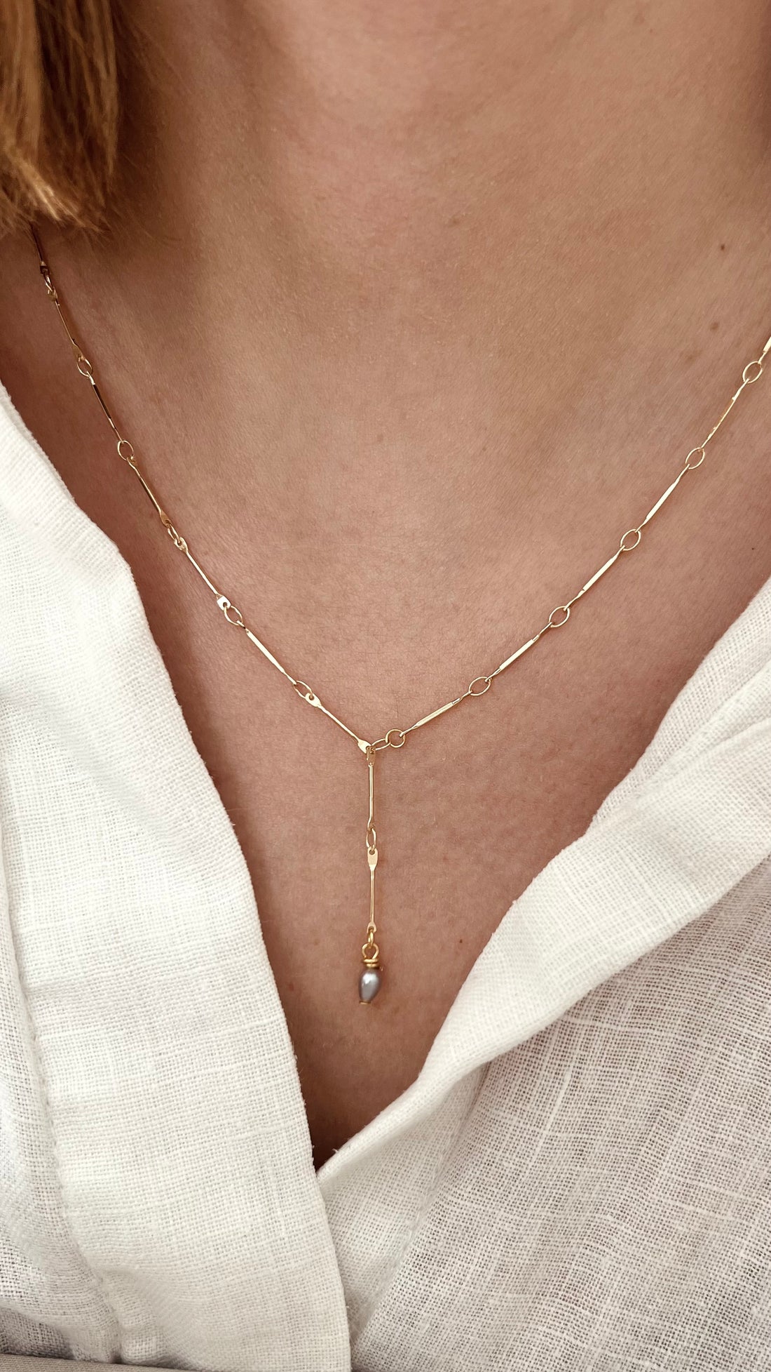 Collier Iris perle grise